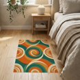 thumbnail image 3 of ODIKA Orange Burnt Vintage Rhythmic Motif Creamy Beige Deep Crisp Retro Non-Slip Low Profile for Hallway, Study Room, Playroom, 3 of 7