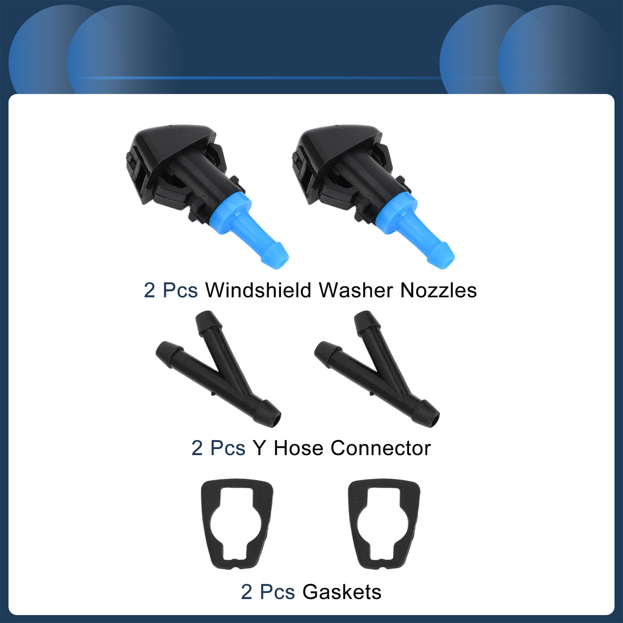 Unique Bargains Windshield Washer Nozzle for Jeep Patriot 2008-2016 Plastic Black Blue