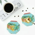 thumbnail image 5 of Balery 4 Pcs Usa Tourist Mapleather Coasters Set, Drink Table Cup Coasters For Living Room Kitchen Coffee Decor, 5 of 9