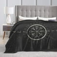 thumbnail image 4 of DouZhe Ultra-Soft Micro Fleece Lightweight Flannel Bed Blanket, Ancient Viking Runic Symbols Print Cozy Warm Throw Blankets, 80"x60", 4 of 7