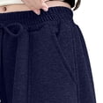 thumbnail image 4 of UACY Girls Wide Leg Sweatpants Baggy Sweat Pants for Teen Girls Kids Loose Fit Straight Leg Joggers with Pockets Drawstring Waist (Navy, 5-6 Years), 4 of 6