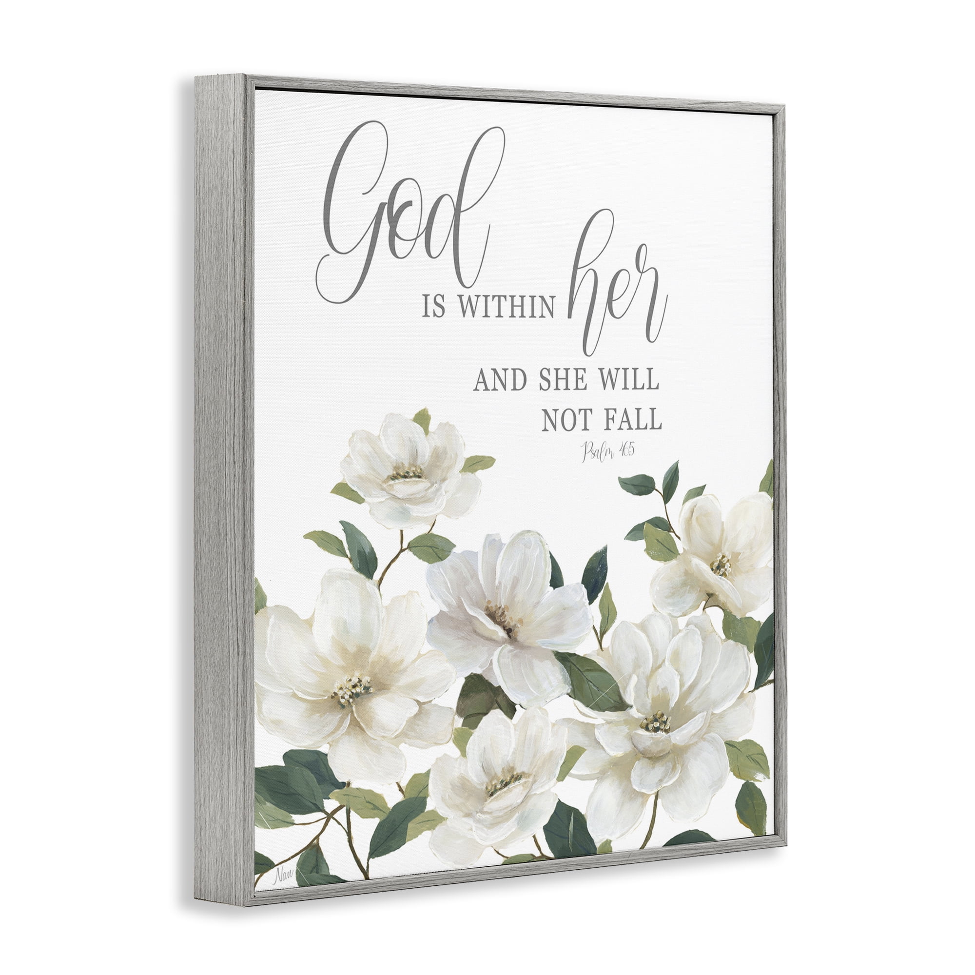Stupell Industries God Is Within Her Gray Framed Giclee Art, design by Nan