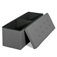 thumbnail image 5 of ZENY 43.5 Inches Folding Storage Ottoman Bench Storage Chest Foot Rest Stool Bed End Bench with Foam Padded Seat, Holds up to 660 lb, Light Gray, 5 of 11
