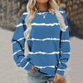 thumbnail image 4 of ICHUANYI Clearance Women Long Sleeves Casual Shirts Printing Round Neck Sweatshirt Pullover Loose Tunic Tops(Light Blue, L) ICHUANYI WER2023080905911, 4 of 6
