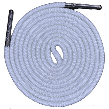 

Round Paracord Shoe Laces (1 Pair) - Handmade In the USA - White - 96 Inch