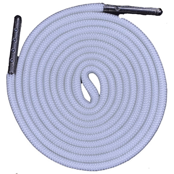 Round Paracord Shoe Laces (1 Pair) - Handmade In the USA - White - 56 Inch