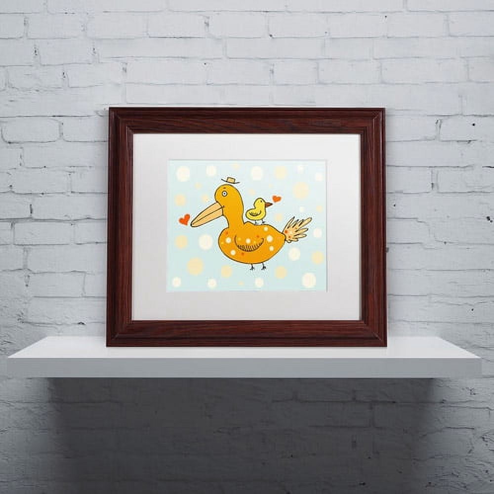 Carla Martell 'Bird and Baby' Matted Framed Art