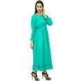 thumbnail image 4 of Bimba Robe Maxi Longue Décontractée en Coton pour Femme à Taille Smockée, 4 of 8