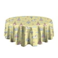 thumbnail image 5 of Yellow Princess Unicorn Pattern Round Tablecloth 60"x60",Wrinkle Wipeable Table Cloth for Kitchen Dining Room Picnic Patio Party, 5 of 6