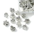 thumbnail image 4 of 60Pcs 12 Style Tibetan Style Alloy European Beads Large Hole Beads Mixed Shapes Silver 9~14.5x8.5~13.5x6.5~9mm Hole: 4~5.7mm 5pcs/style, 4 of 7
