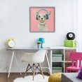 thumbnail image 3 of Stupell Industries Cottage Jammin' Pup on Pink Gray Framed Giclee Art, 17 x 17, by Lorenzo Collective, 3 of 8