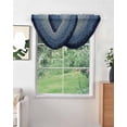 thumbnail image 2 of Waterfall Valances for Windows, Blue Grey Ombre Geometric Kitchen Sheer Valance Curtains, Modern Abstract Art Rod Pocket Elegant Swag Valances for Living Room Bedroom, 47.2"x38.5", 2 Panel, 2 of 8