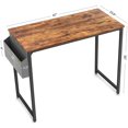 thumbnail image 5 of CubiCubi Computer Desk with Particle Board, Black Metal Frame, Brown Finish,47", 5 of 6