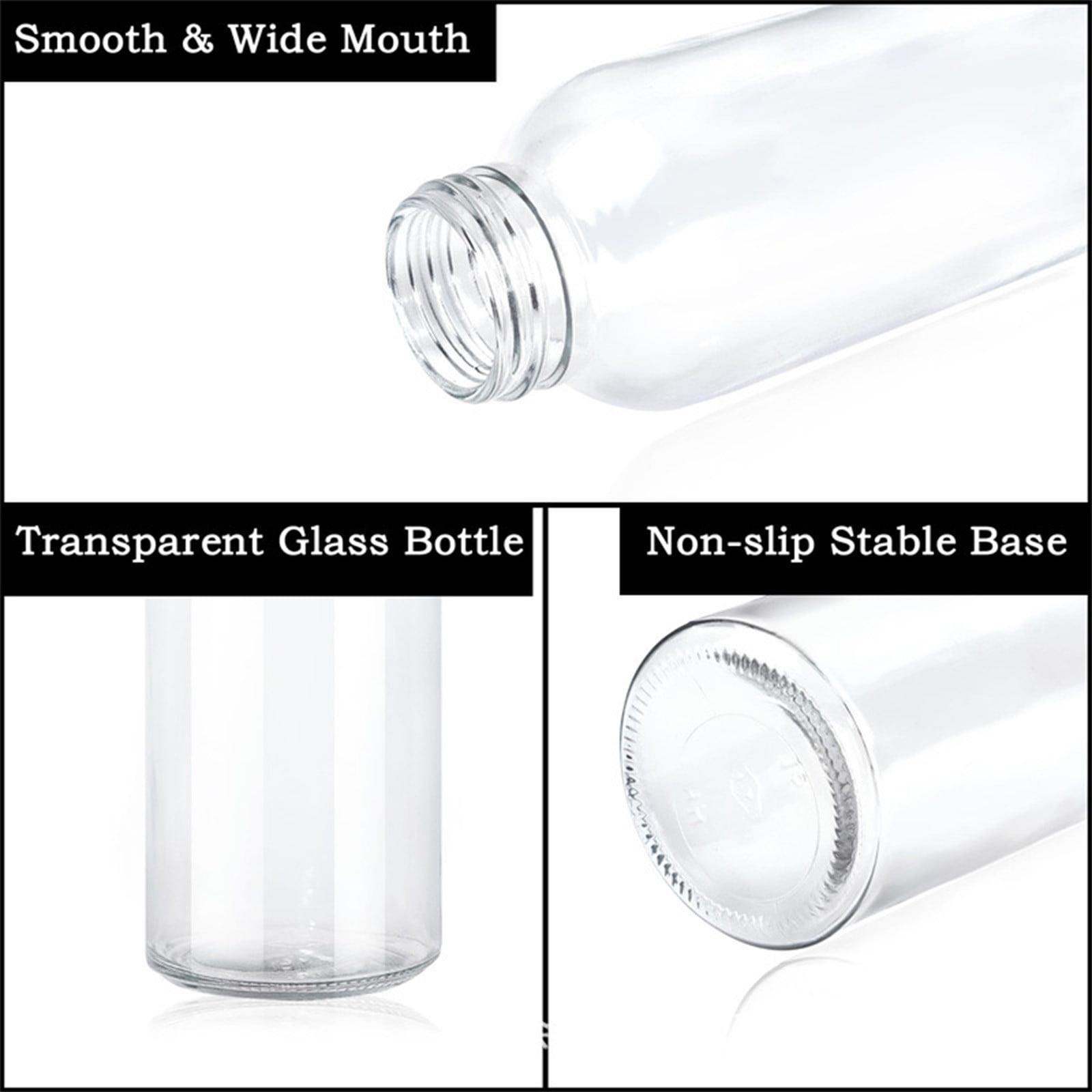 17oz(500ml) Glass Water Bottle with Leakproof Lid - BPA-Free, Crystal Clear for Hot & Cold Drinks, Reusable Sports Bottle for Gym, Office, Travel