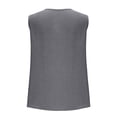 thumbnail image 5 of Staron Summer Women's Casual Linen Shirt V-Neck Short Sleeve Loose Blouse Vintage Fashion Button Down Top, Gray M, 5 of 6