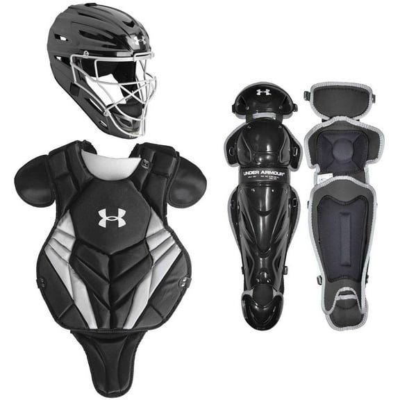 Under Armour Victory Series 4 Youth Baseball Catchers Set w/ Chest Guard, Black