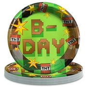 Minecraft Paper Plates Birthday Decorations Party Supplies Tableware Disposable Dinnerware