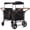 Black, variant on Track Seven Wagon Stroller for 4 Kids, Heavy-Duty 4 Seater Folding Quad Wagon with 5-Point Harness, Removable Sun Canopy & Snack Tray, All-Terrain PU Wheels, Adjustable Handles & Storage Basket,Black
