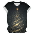 thumbnail image 5 of UngA Christmas T Shirts for Women Merry and Bright Shirt Xmas Holiday Tshirt Christmas Lights Tee Tops Women Christmas Shirt (Black,M), 5 of 5