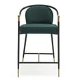 thumbnail image 7 of GDF Studio Black Contemporary Upholstered Counter Stools with Gold Trim, Black Iron Frame, Set of 2, 7 of 7