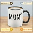 thumbnail image 2 of Shop4Ever® Mom Squared Mother of 3 Ceramic Coffee Mug Cup Gift for Mom of Three (Black Handle 11 oz.), 2 of 4