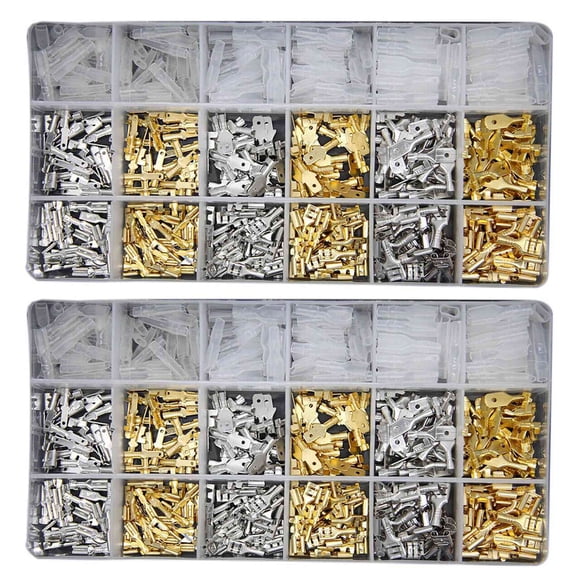 1080Pcs 2.8/4.8/6.3mm Wire Connectors Kit Crimp Female/Male Spade Terminals Set for Electrical Wiring Car Audio Speaker