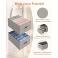 thumbnail image 4 of Lifewit Wardrobe Clothes Organizer 3 Pack, Large Size 6 Grids Closet Jean Storage Bins with Handles and Support Boards, Foldable Drawer Dividers for Sweater, Pants, T-Shirt, Hoodie, Dress, Grey, 4 of 8