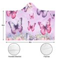 thumbnail image 3 of Wearable Blanket,Pink Butterfly Flower Pattern Hooded Wearable Flannel Blanket for Adults & Teens,Winter Poncho Shawl Wrap Cape Cozy Anti-Pill,60"x80", 3 of 5