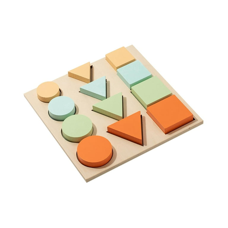Wooden Shape Sorter Wooden Educational Shape Puzzle Early Educational Toy Geometric Shape Puzzle for Girls Toddlers Children Boys C