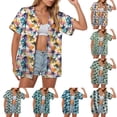 thumbnail image 2 of larppty Womens Hawaiian Button Down Shirts Short Sleeve Casual Floral Tropical Shirt Summer Beach Shirt Cool Button Up Tops（Purple， XL）, 2 of 7