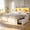 White, variant on Bed Frame Full with Storage Flip-Down Lighted Headboard & Charger, Farmhouse Wood Platform Bed with 4 Drawers Metal Slats Rustic Gray