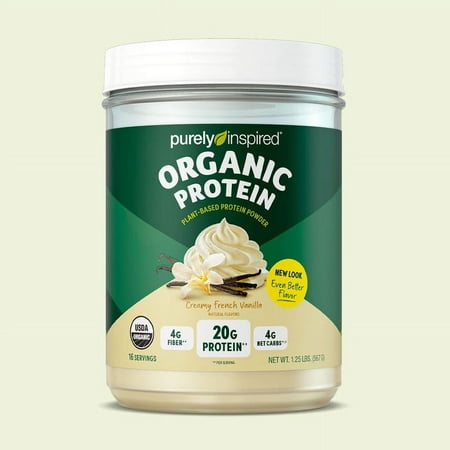 Purely Inspired Organic Protein Powder, 100% Plant Based Healthy Protein, French Vanilla,1.5 pounds