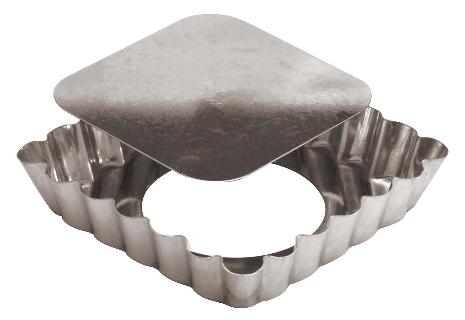 Gobel Tinplate Square Tart Mold with Loose Removable Bottom, 100mm
