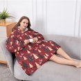 thumbnail image 5 of Oversized Wearable Blanket Hoodie,Red Christmas Tree Pattern Sherpa Blanket Hoodie with Super Pockets,Super Warm Fuzzy Pullover for Women & Men, 5 of 6