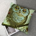 thumbnail image 7 of Animal Throw Pillow Cushion Cover, Little Birds Owl Worm and Sparrow and Flowers with Thank You Words Artwork Print, Decorative Square Accent Pillow Case, Green, 7 of 7