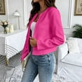 thumbnail image 6 of NominalSnug Womens Cropped Blazer Long Sleeve Collarless Casual Jacket Open Front Casual Work Office Cardigan Suit Jacket, 6 of 8