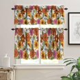 thumbnail image 3 of 70s Style Floral Valance Curtain Boho Colorful Abstract Daisy Flowers Smile Face Hippie Retro Rod Pocket Valance Short Curtains for Kitchen Living Room Bedroom Decor 54x18 Inch + 27x36 Inch X 2, 3 of 5
