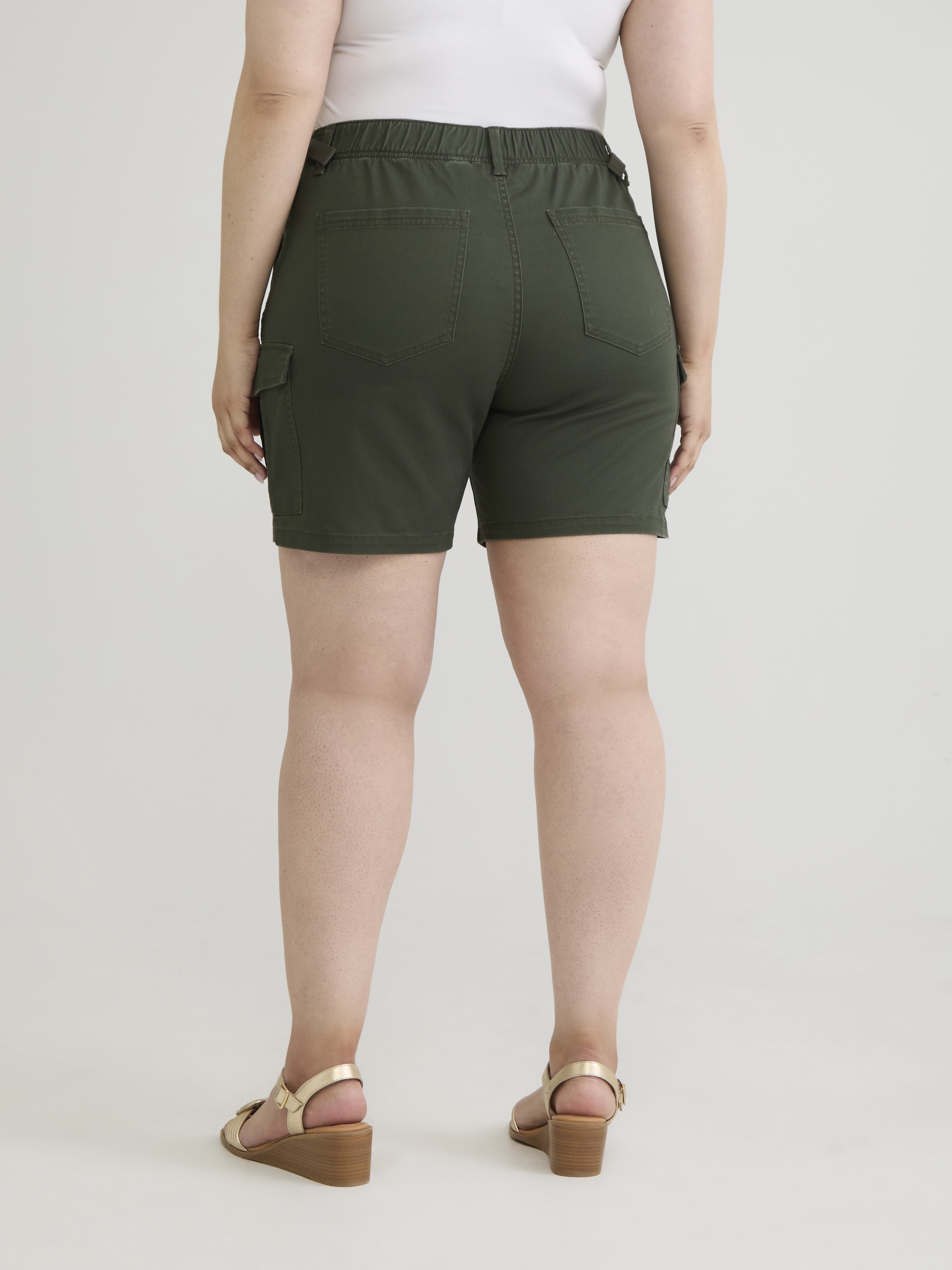Terra & Sky Women's Plus High Rise Bermuda Shorts, 7" Inseam, Sizes 14W-26W
