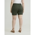 thumbnail image 3 of Terra & Sky Women's Plus High Rise Bermuda Shorts, 7" Inseam, Sizes 14W-26W, 3 of 5