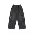 thumbnail image 7 of Purcolt Boys' Jeans Trendy Casual Elasitc Waisted Wide Leg Denim Pants Y2K Vintage Hip Hop Loose Fit Baggy Pants Streetwear Trousers with Pockets for 4-15 Years, 7 of 7