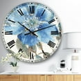 thumbnail image 3 of Designart 'Indigold Watercolor Flower I' Traditional wall clock, 3 of 4