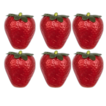 Decorative Small 1.5" Polystyrene Foam Artificial Strawberries Pack of 6