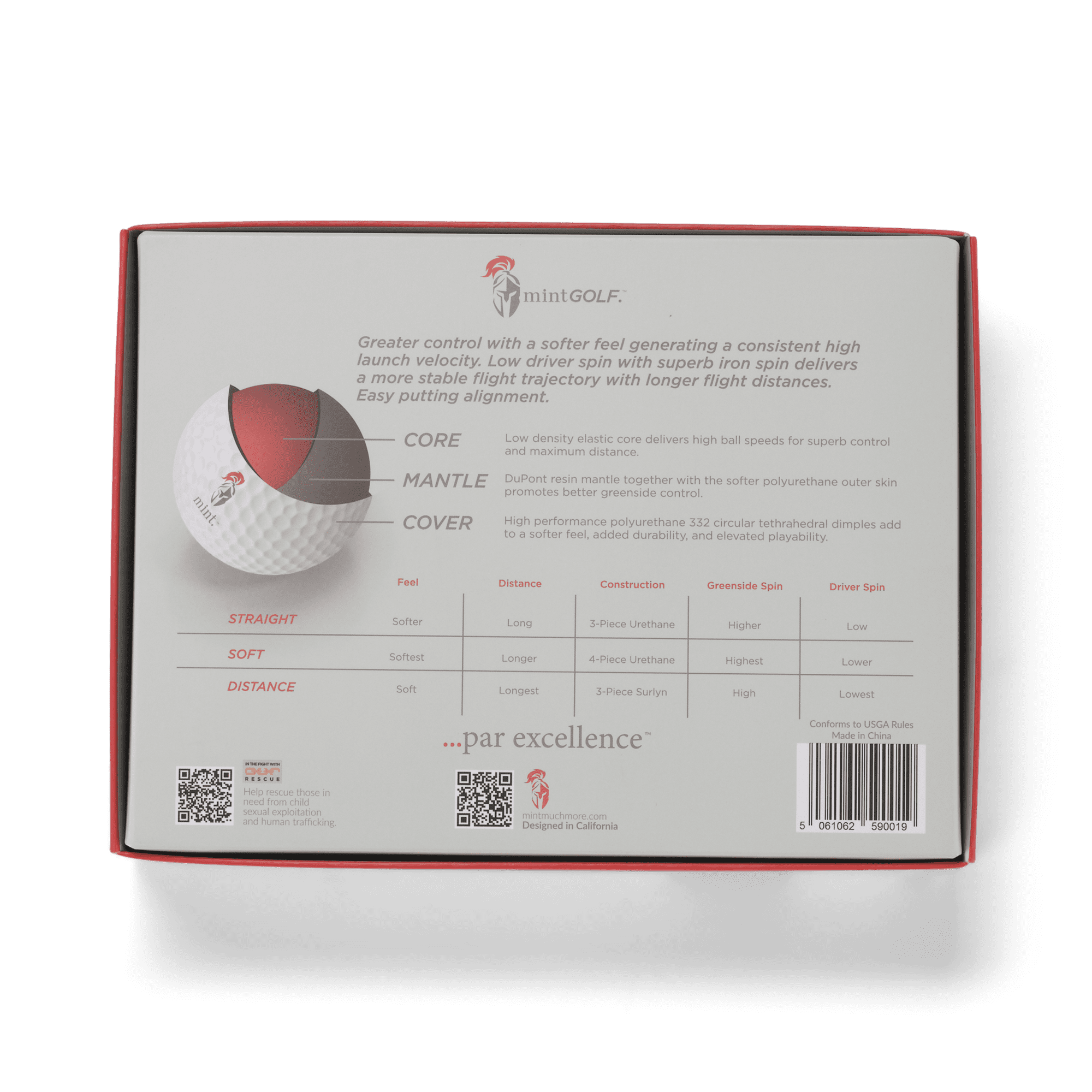 Mint Sport MintGOLF 12-Pack Golf Balls, Maximum Spin & Long Distance Straight Flight with Durable Cover