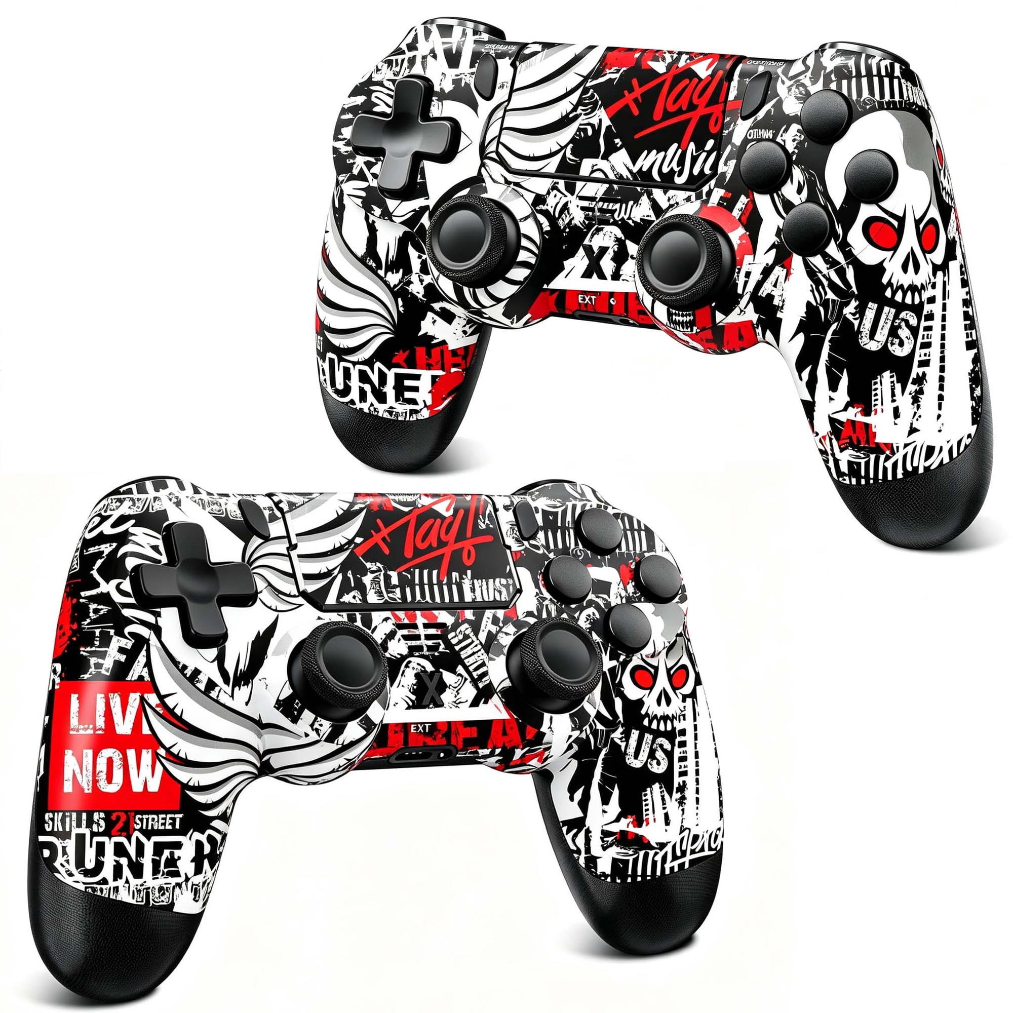 2 Pack Gaming Controller for P-4/Slim/Pro & PC, Wireless Controller with Dual Vibration & 6-Asix Gyro Motion Control