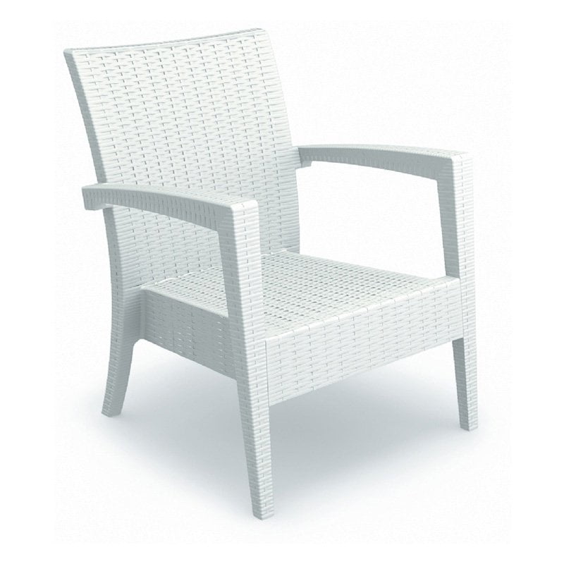 Compamia ISP850-WH Miami Resin Club Chair White Set of 2 by Compamia
