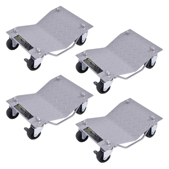 4 Pieces Tire Wheel Car Dollies, Wheel Dollies Set of 4 Dolly Vehicle Car Casters, 6000lbs Capacity Heavy Duty Tire Skates Dolly (Gray)