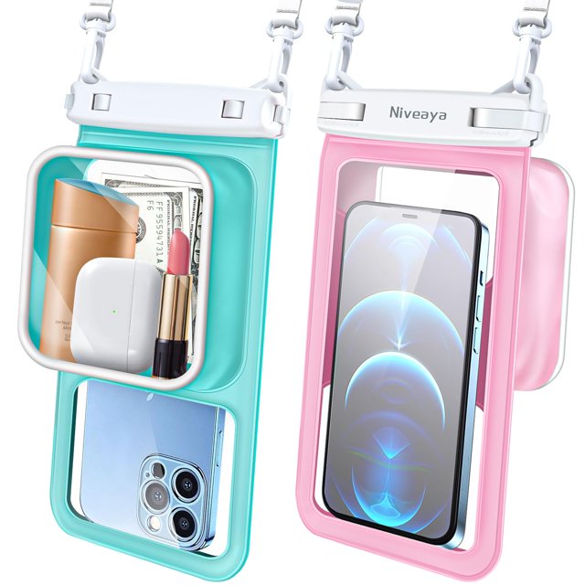 Funda para teléfono Niveaya, impermeable y flotante, 8.5 pulgadas, paquete de 2