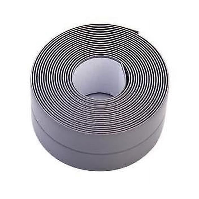 CHAO Juego gris de 2 (3,2 m * 3,8 cm) Material de PVC para el hogar Tira de rasgado para fregadero cocina baño bañera tira de sellado de esquina tira de sellado de forma impermeable pegatina de esquin