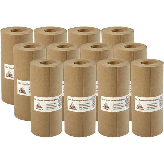 12‐Pack of 6" x 180' Trimaco GP6 Brown Trimaco General Purpose Masking Paper