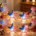 thumbnail image 6 of WTQVGQ Red White Blue Star and Flag String Lights Battery Operated USA Flag Patriotic Decorations, 200cm & 20 Lights Plastic IP44 Indoor Outdoor Memorial Day 4th of July Decor, 6 of 8
